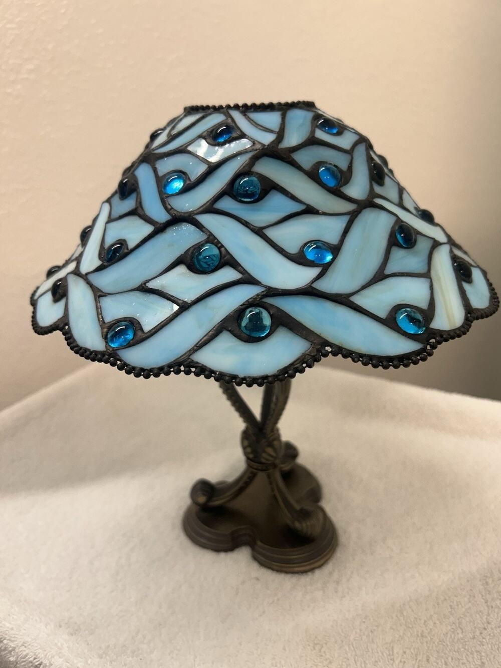 PartyLite SPRING WATER Tealight Lamp P7952 or Votive Tiffany Style Glass w/box